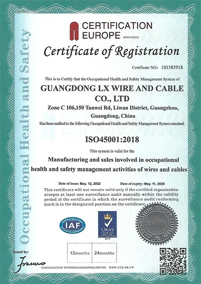 ISO 45001:2018 Certificate